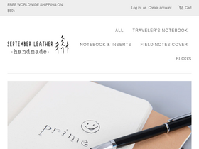 September Leather homepage screenshot
