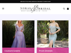 norasbridalboutiqueny.com homepage screenshot
