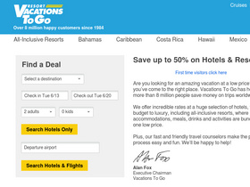 'resortvacationstogo.com' screenshot