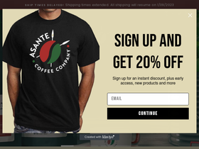 asantecoffee.com homepage screenshot
