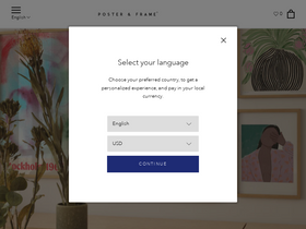 Poster & Frame homepage screenshot