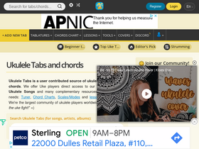 'ukulele-tabs.com' screenshot