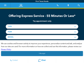 'firsttexashonda.com' screenshot
