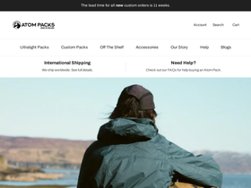 atompacks.com homepage screenshot
