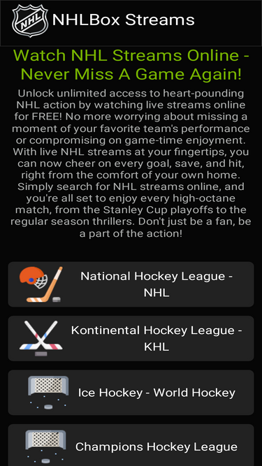 Reddit NHL Streams, Live NHL Streams