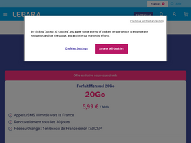 'lebara.fr' screenshot