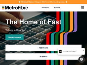 'metrofibre.co.za' screenshot