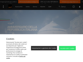 'sizeofficial.it' screenshot