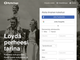 'myheritage.fi' screenshot