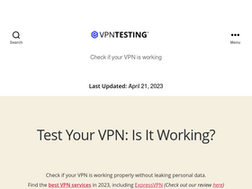 'vpntesting.com' screenshot