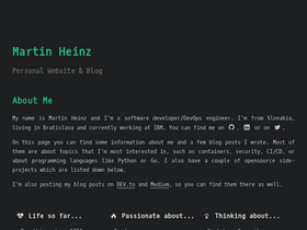 'martinheinz.dev' screenshot