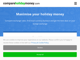 'compareholidaymoney.com' screenshot