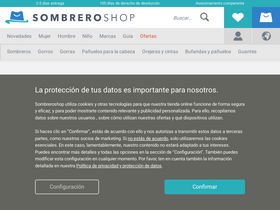 'sombreroshop.es' screenshot