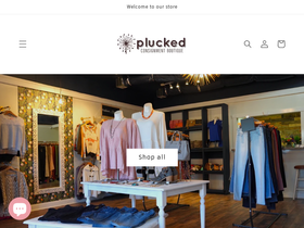 pluckedconsign.com homepage screenshot