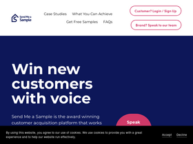 'sendmeasample.net' screenshot