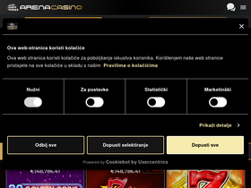 'arenacasino.hr' screenshot
