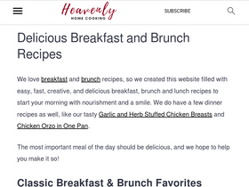 'heavenlyhomecooking.com' screenshot