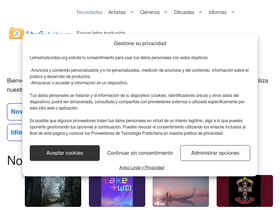 'letrastraducidas.org' screenshot
