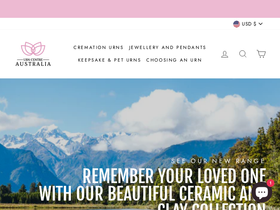 Urn Centre Australia homepage screenshot
