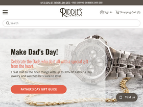 'riddlesjewelry.com' screenshot