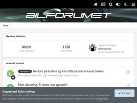 'bilforumet.no' screenshot