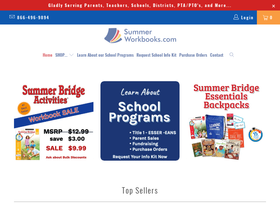 summerworkbooks.com homepage screenshot