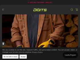 digitsworkwear.com homepage screenshot