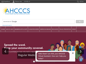 'azahcccs.gov' screenshot