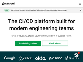 'circleci.com' screenshot