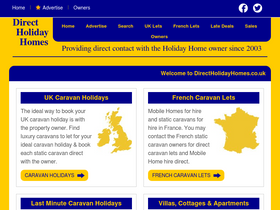 'directholidayhomes.co.uk' screenshot
