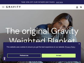 'gravityblankets.com' screenshot