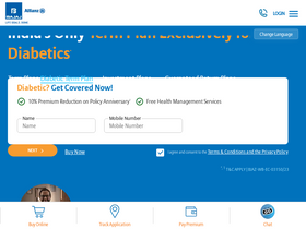 'bajajallianzlife.com' screenshot