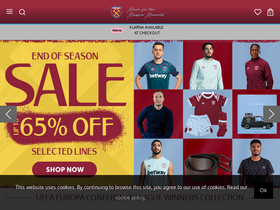 'officialwesthamstore.com' screenshot