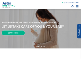 'asterhospitals.ae' screenshot