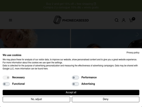 Phonecases3d homepage screenshot
