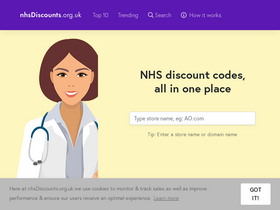 'nhsdiscounts.org.uk' screenshot