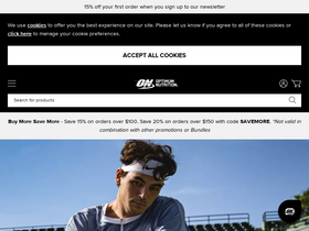 'optimumnutrition.com' screenshot
