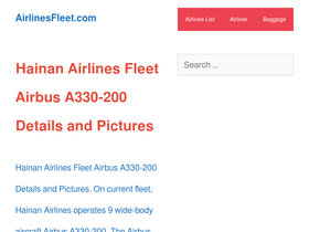 'airlinesfleet.com' screenshot