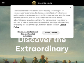 'cirquedusoleil.com' screenshot