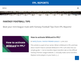 'fantasyfootballreports.com' screenshot
