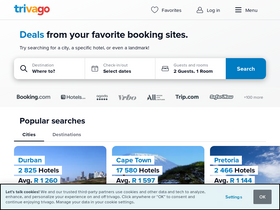 'trivago.co.za' screenshot