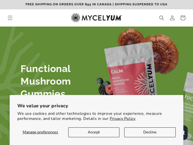 mycelyum.com homepage screenshot