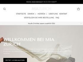Mia Zurich homepage screenshot