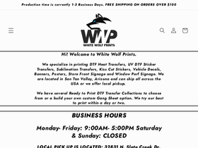 whitewolfprints.com homepage screenshot