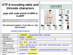 'utf8-chartable.de' screenshot