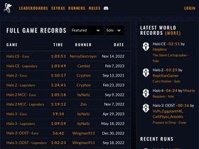 'haloruns.com' screenshot