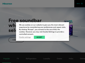 'hisense.co.uk' screenshot