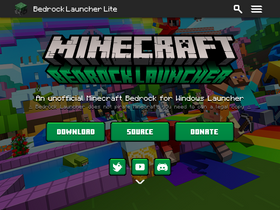 'bedrocklauncher.github.io' screenshot
