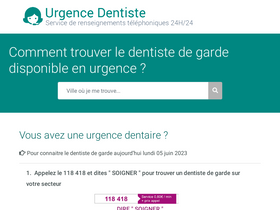 'urgencedentiste.fr' screenshot
