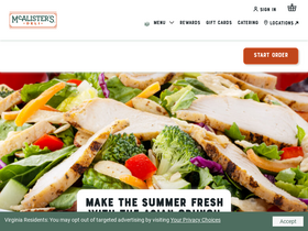 'mcalistersdeli.com' screenshot